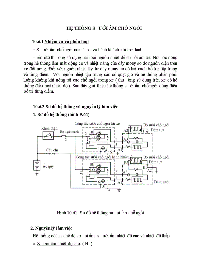 Hệ thống s ưởi ấm chỗ ngồi