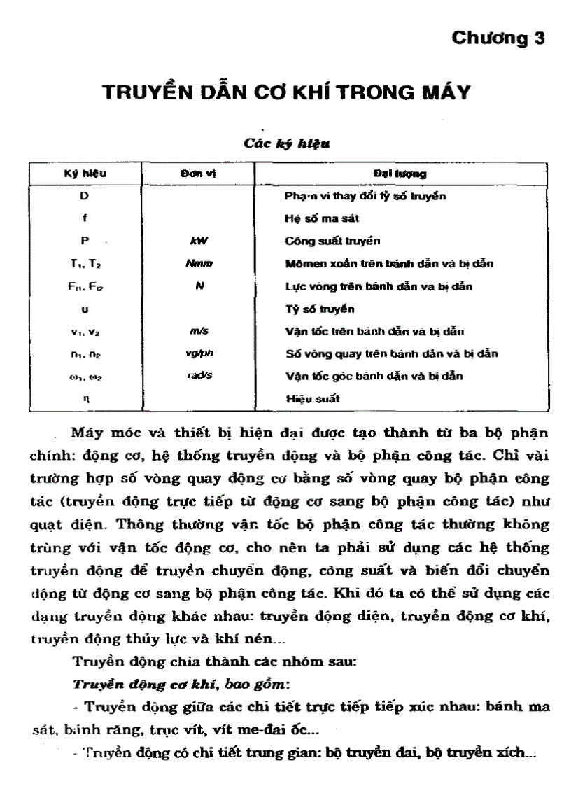 Cơ sở thiết kế máy Truyền dẫn cơ khí trong máy