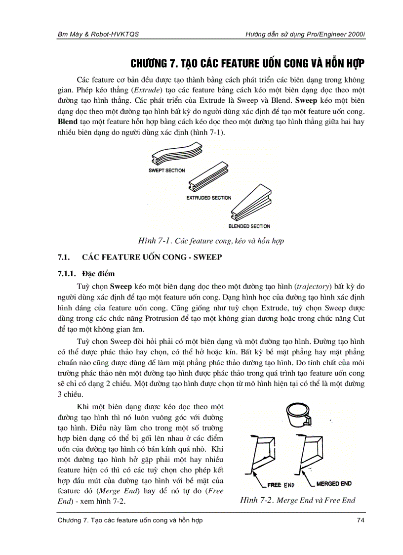 Ebook Pro Engineer Tạo các feature uốn cong và hỗn hợp