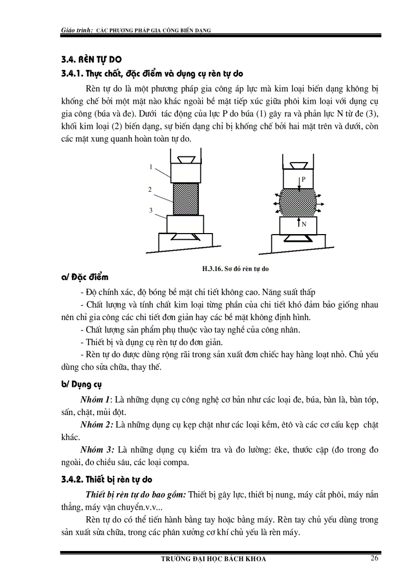 Các phương pháp gia công biến dạng Rèn tự do