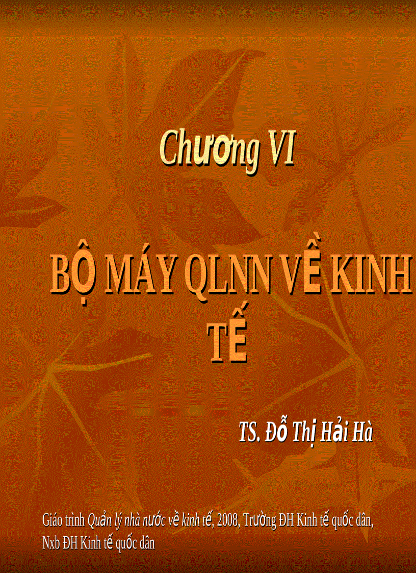 Bộ máy qlnn về kinh tế