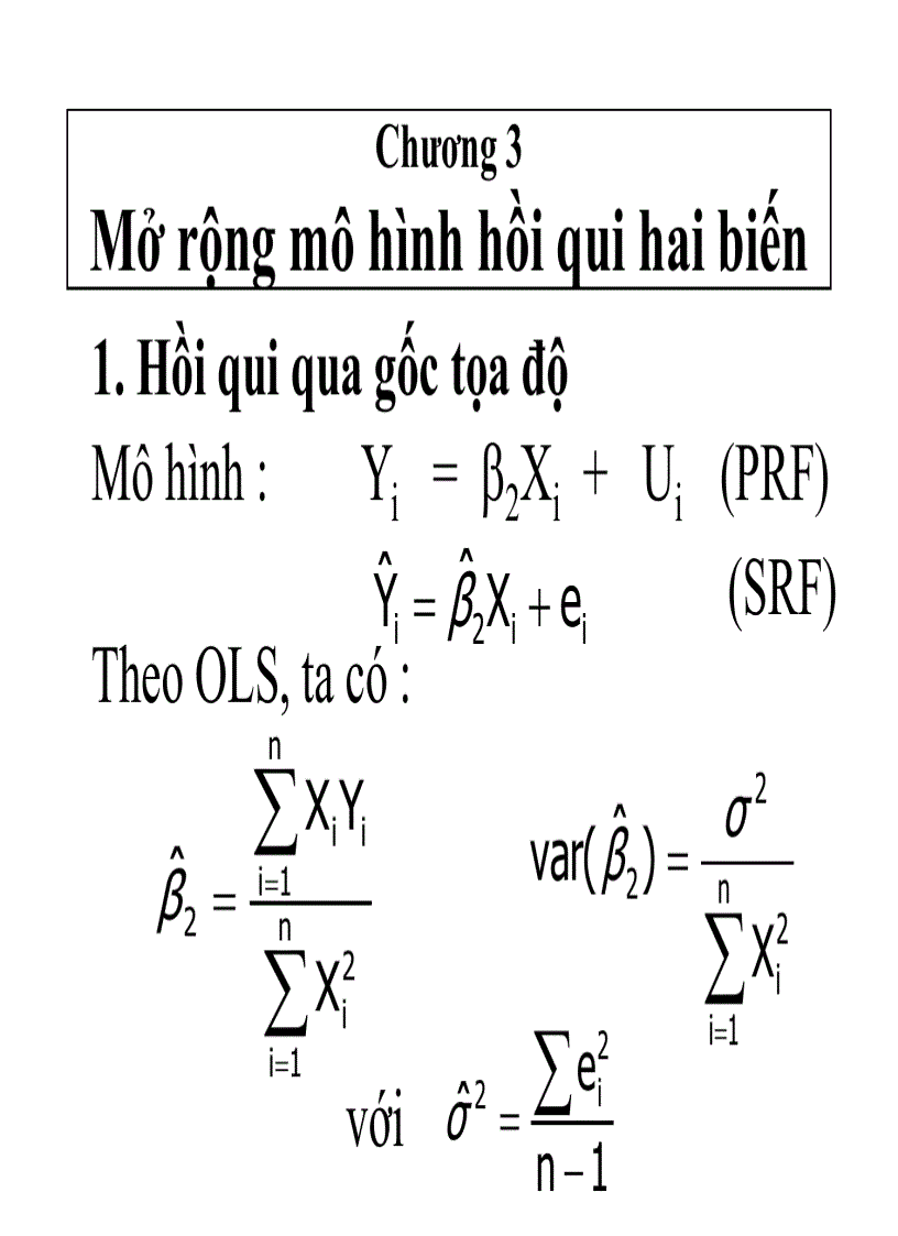 Mở rộng mô hình hồi qui hai biến trong kinh tế lượng