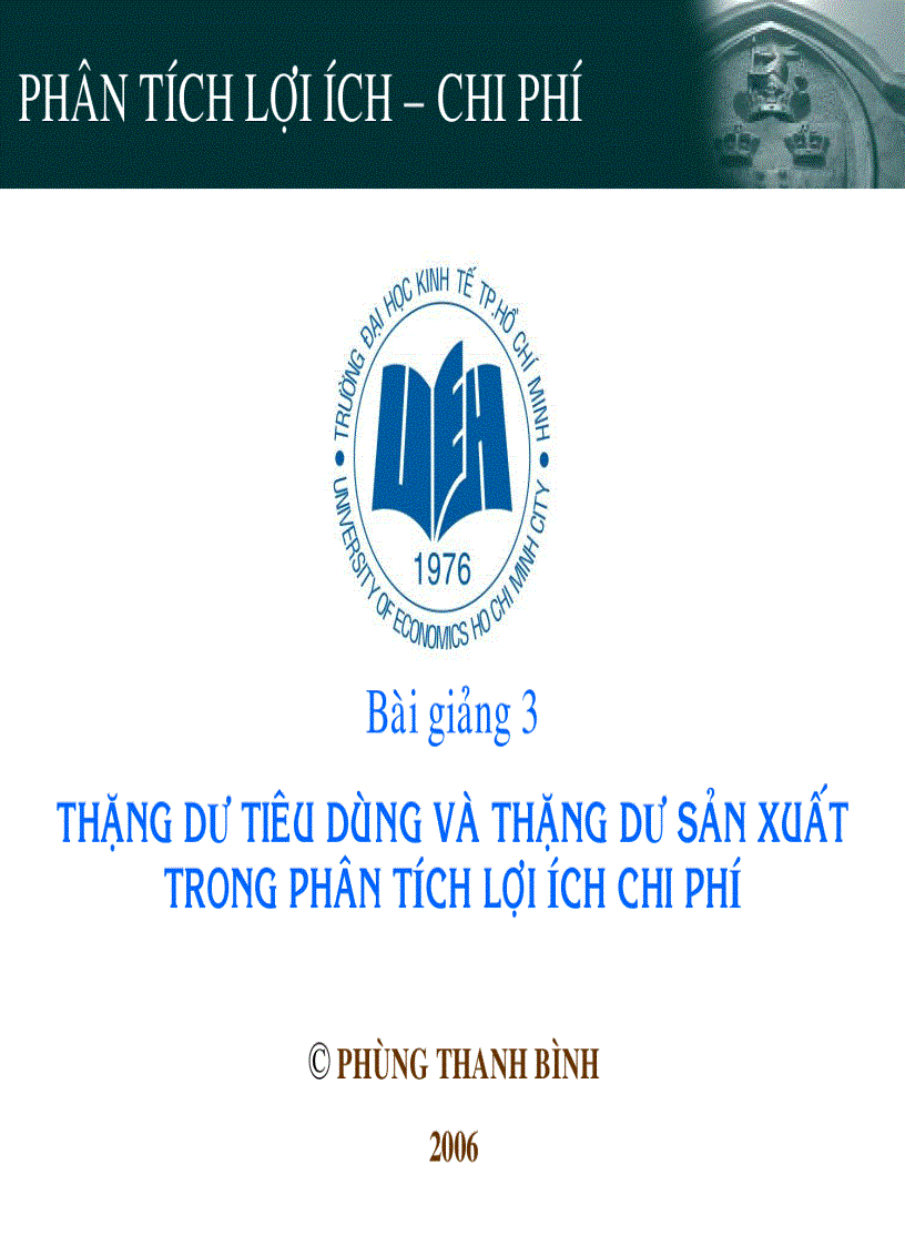 Thặng dư tiêu dùng và thặng dư sản xuất trong phân tích lợi ích chi phí