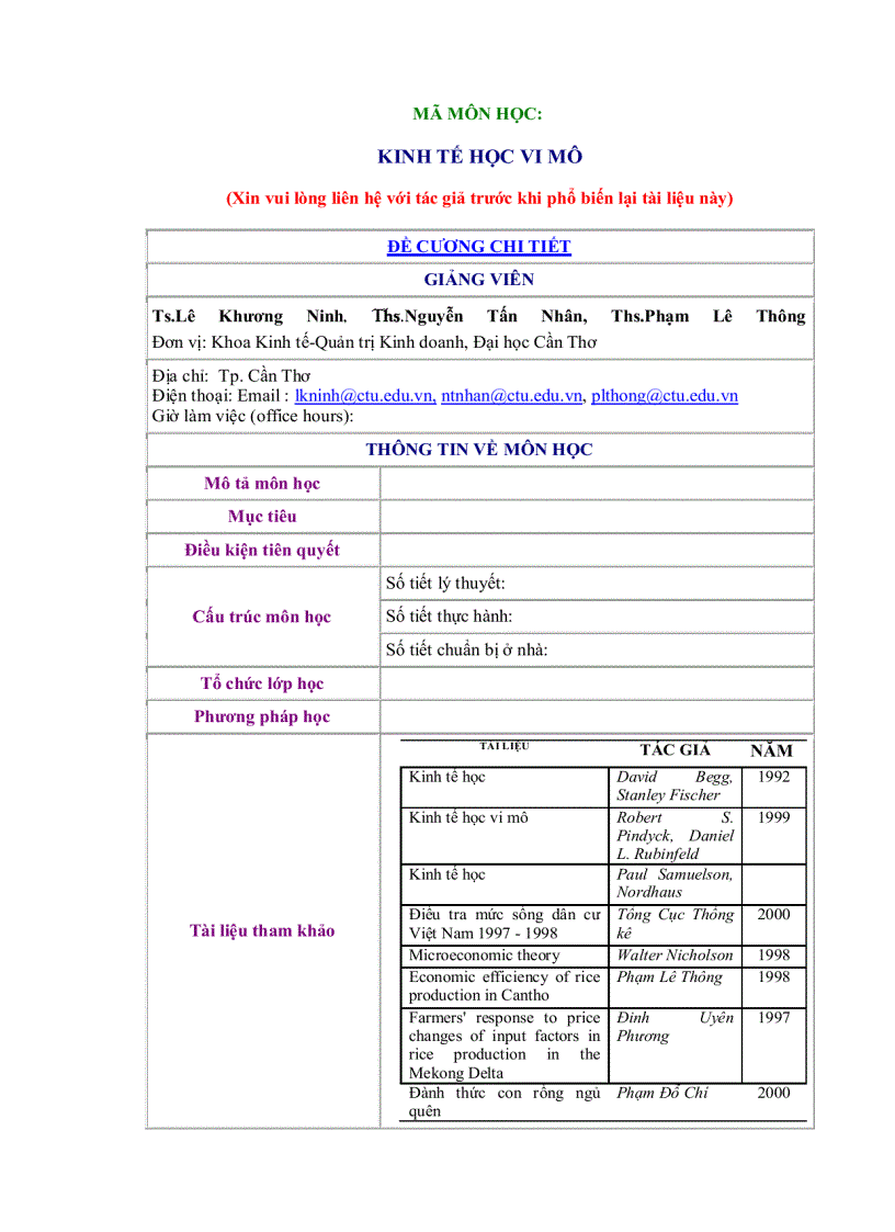 Những vần đề chung về kinh tế học