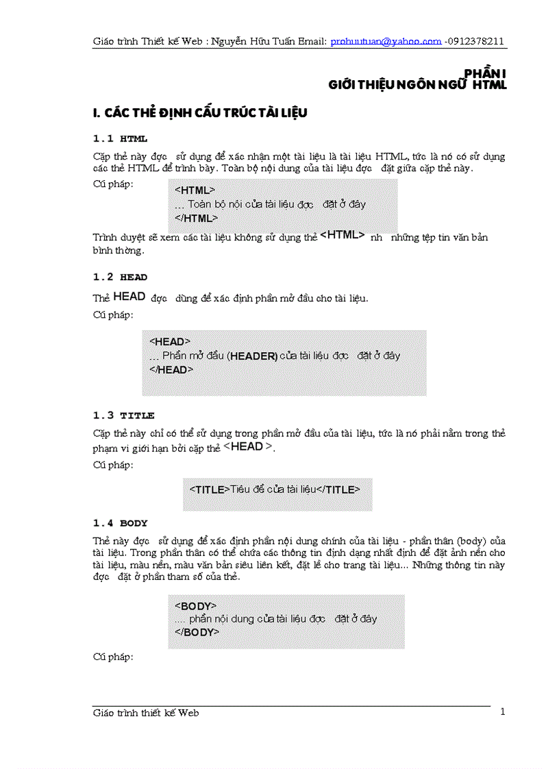Giáo trình thiết kế web 1
