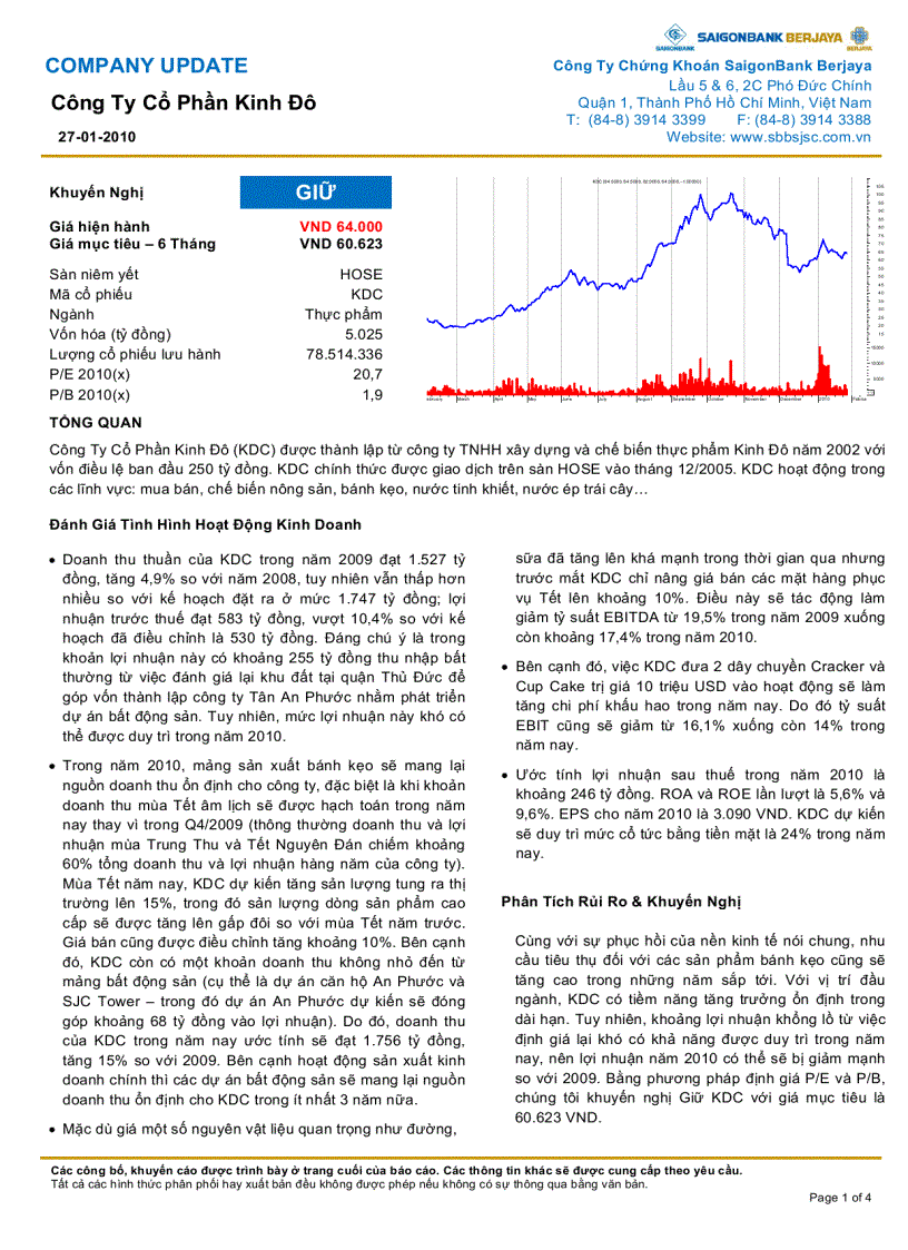 COMPANY UPDATE Công Ty Chứng Khoán SaigonBank Berjaya