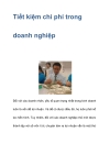 Tiết kiệm chi phí trong doanh nghiệp 1