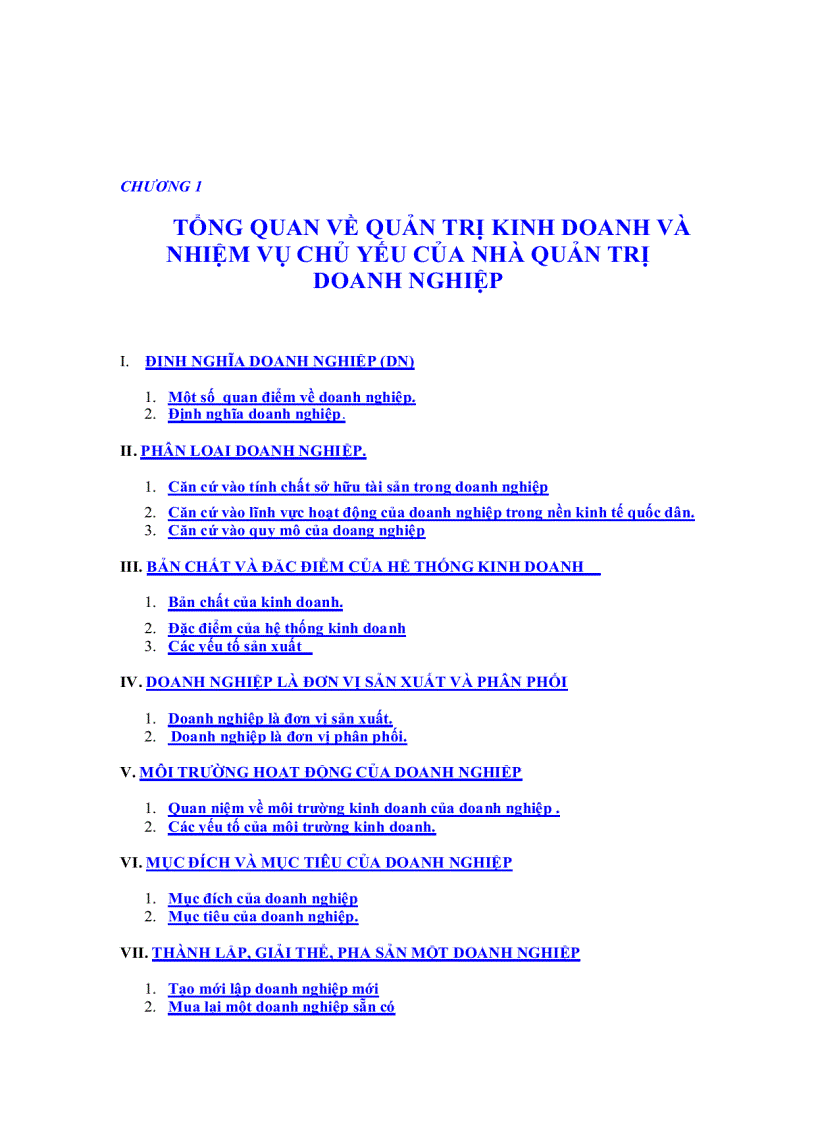 Tổng quan về quản trị kinh doanh và nhiệm vụ chủ yếu của nhà quản trị doanh nghiệp