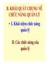 Đối tượng và chức nang quản lý