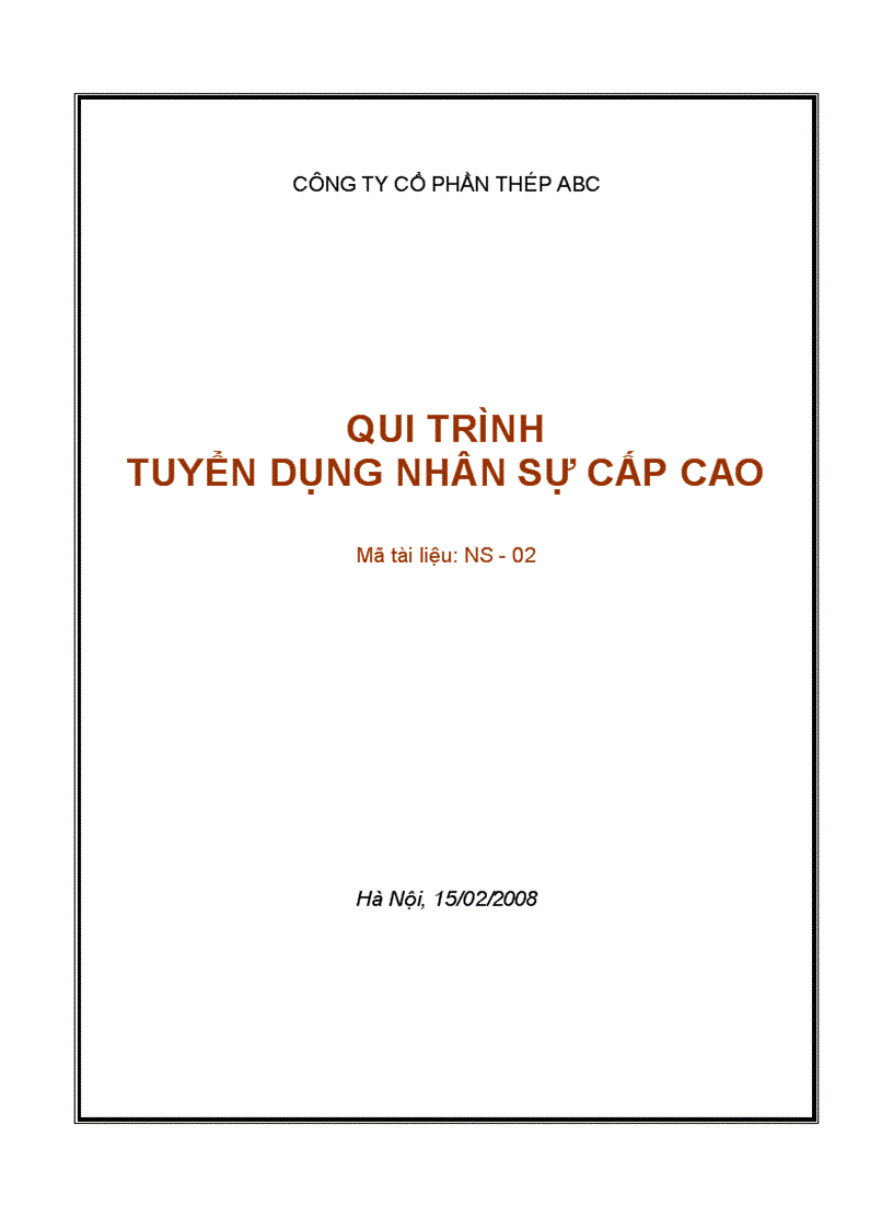 Qui trình tuyển dụng nhân sự cấp cao