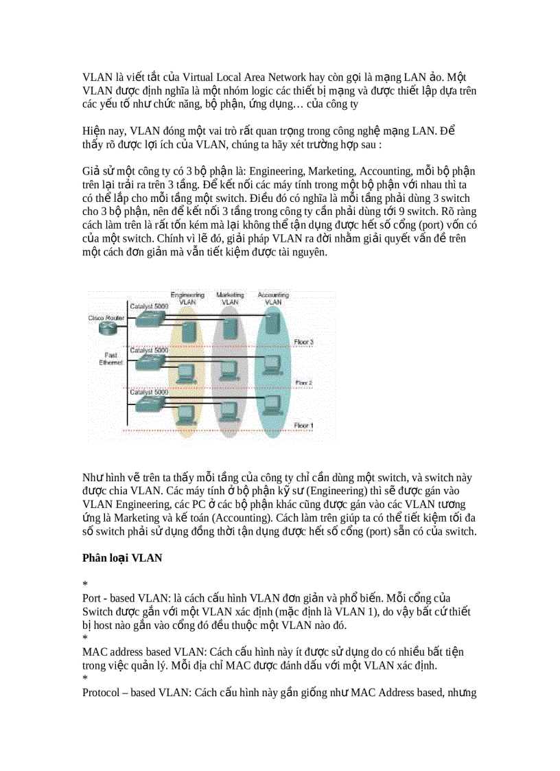 Virtual Local Area Network Mạng Lan ảo