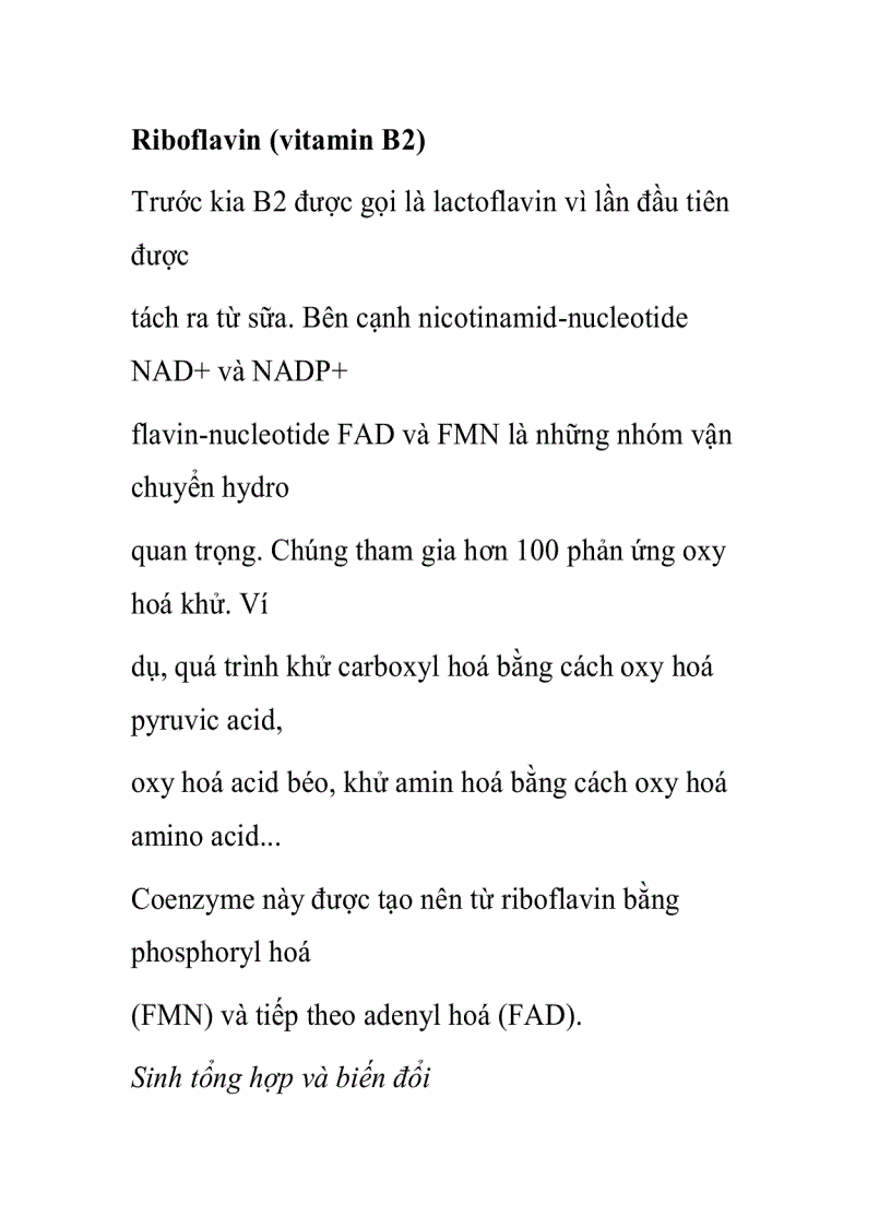 Riboflavin vitamin B2