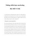 Những chiến lược marketing độc nhất vô nhị 1