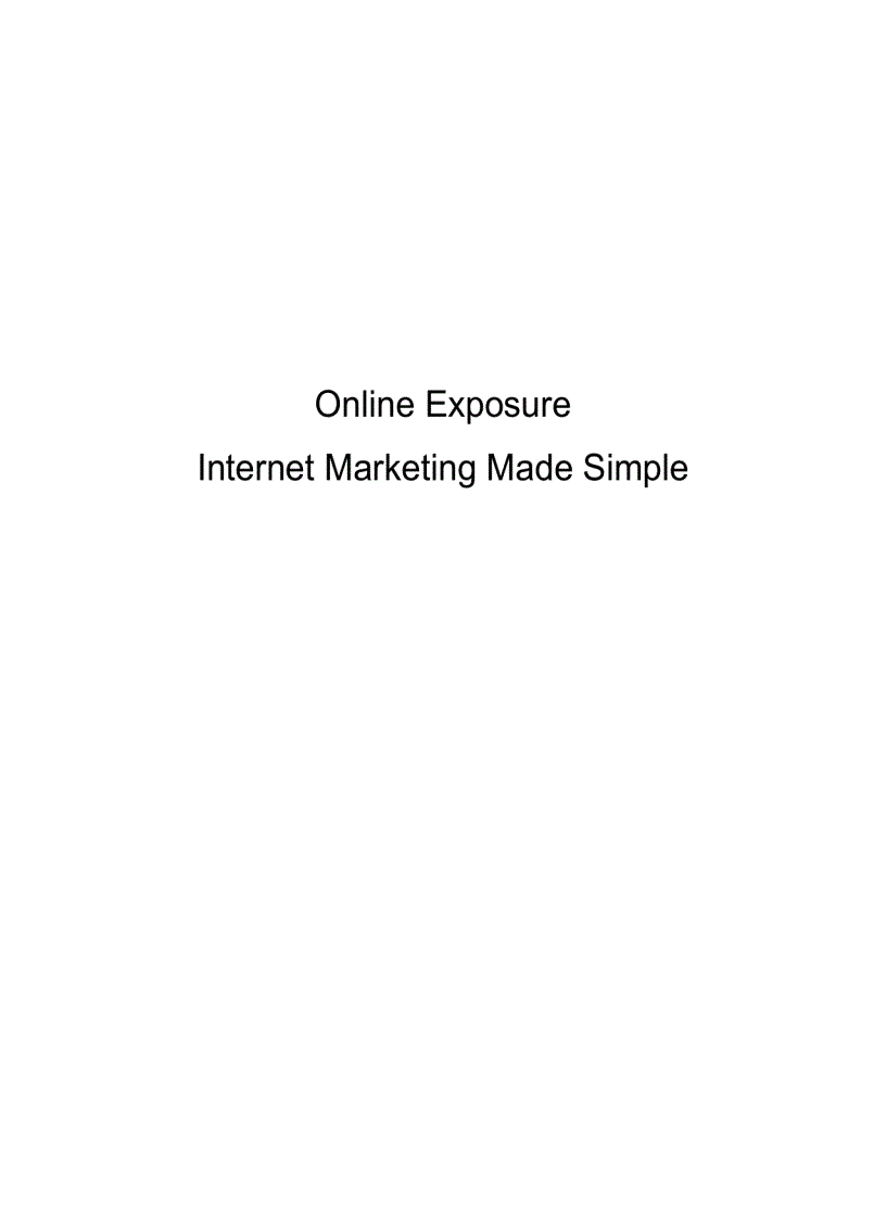 Online Exposure Internet Marketing Made Simple