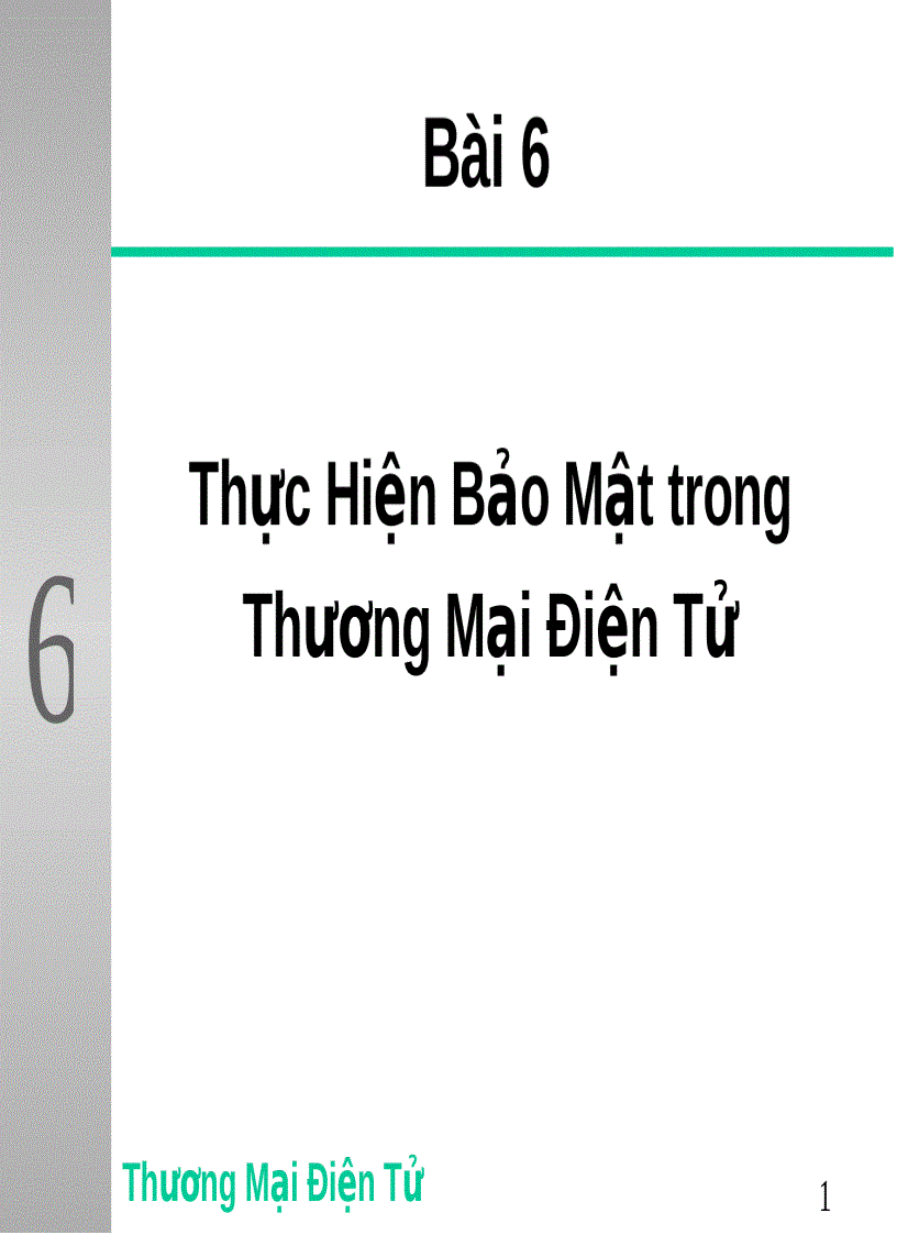 Thực Hiện Bảo Mật trong Thương Mại Điện Tử