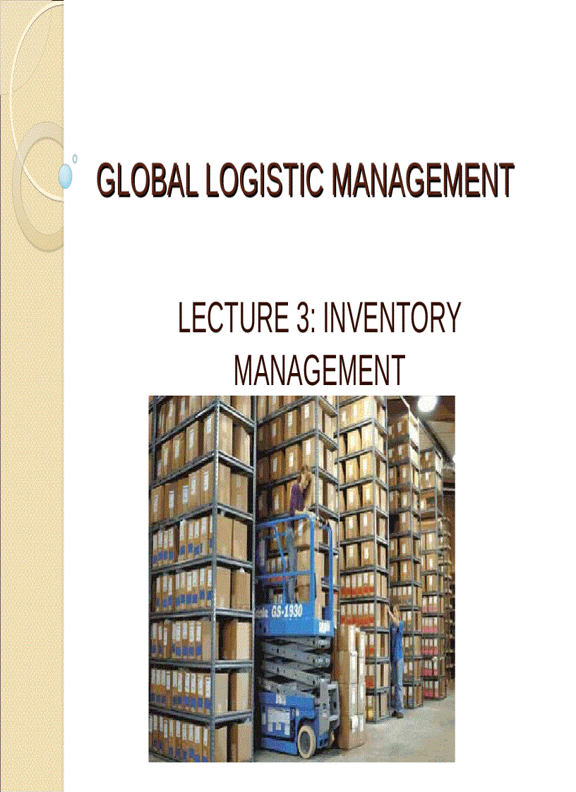 Global logistic management