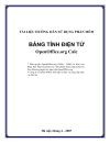 Hướng dẫn sử dụng phần mềm bảng tính điện tử