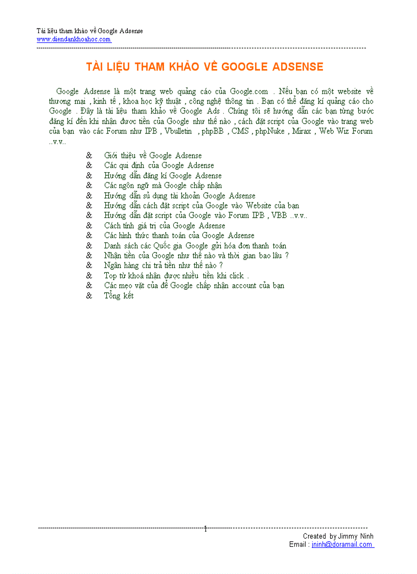 Ebook hướng dẫn google adsense toàn tập
