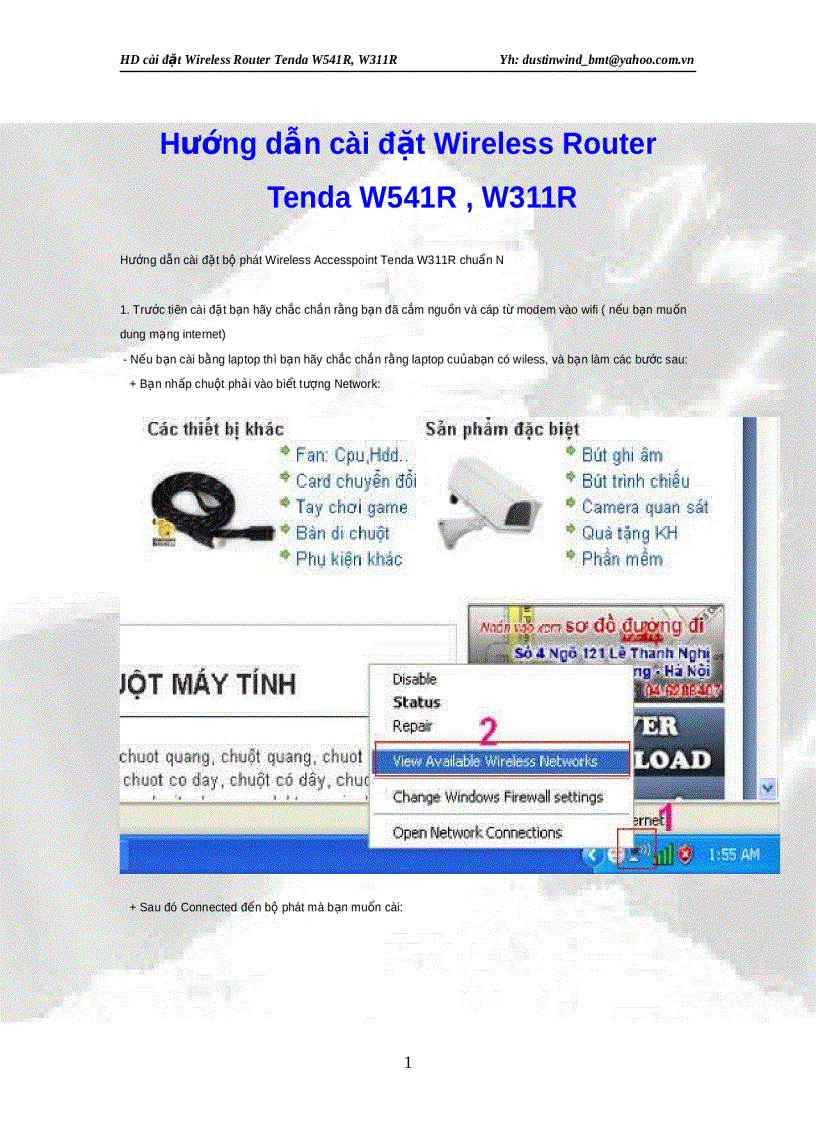 Hướng dẫn cài đặt Wireless Router Tenda W541R W311R