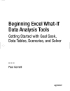 Beginning Excel What If Data Analysis Tools Getting Started with Goal Seek Data Tables Scenarios and Solver