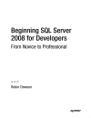 Beginning SQL Server 2008 for Developers From Novice to Professional