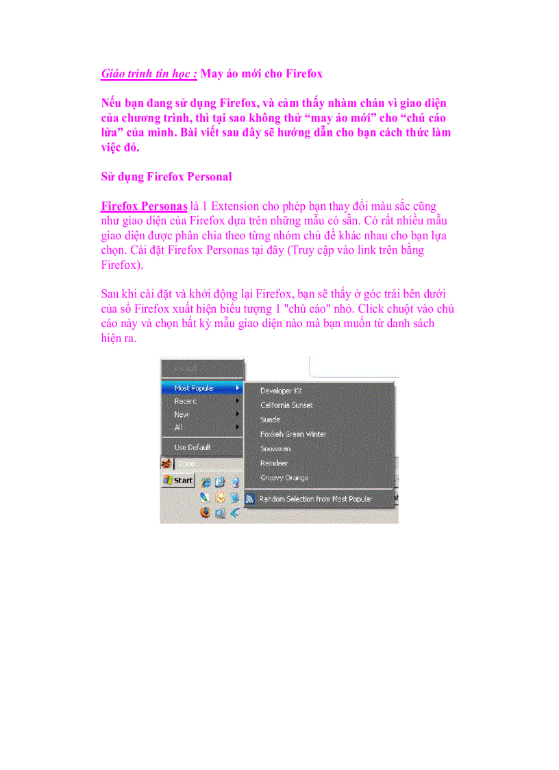 Giáo trình tin học May áo mới cho Firefox