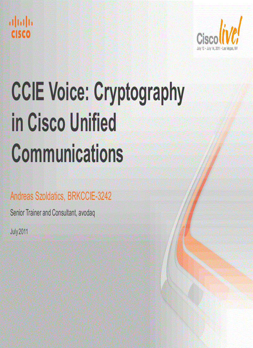 CCIE Voice Cryptography in Cisco Unified Communications