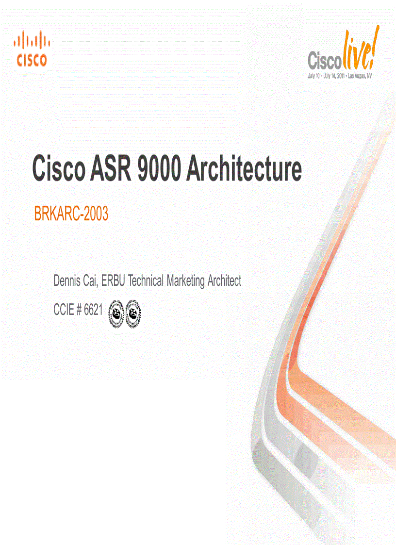 Cisco ASR 9000 Architecture