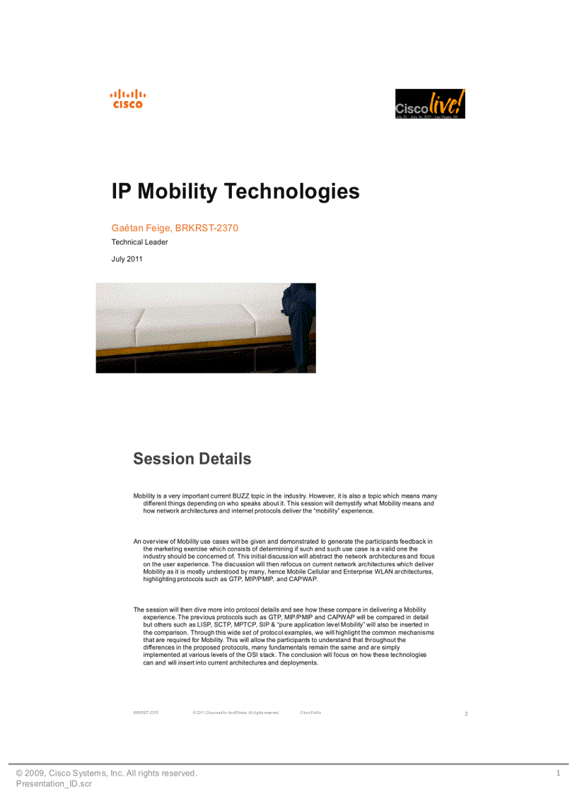 IP Mobility Technologies