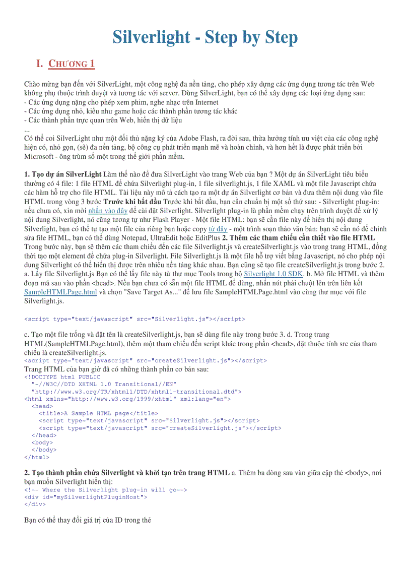 Silverlight Step by Step Tiếng Việt