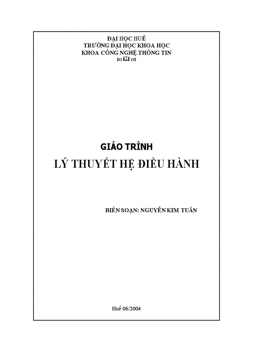 Giáo trình lý thuyết hệ điều hành