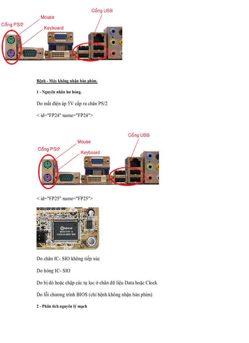 Mainboard Không nhận Keyboard Mouse USB