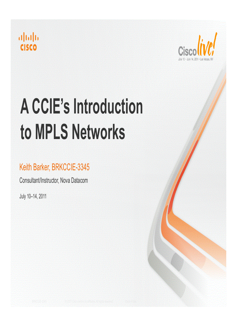 A CCIE s Introduction to MPLS Networks