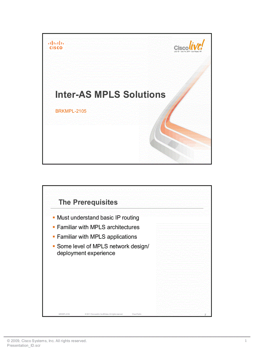 Inter AS MPLSSolutions