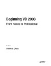 Beginning VB 2008 From Novice to Professional