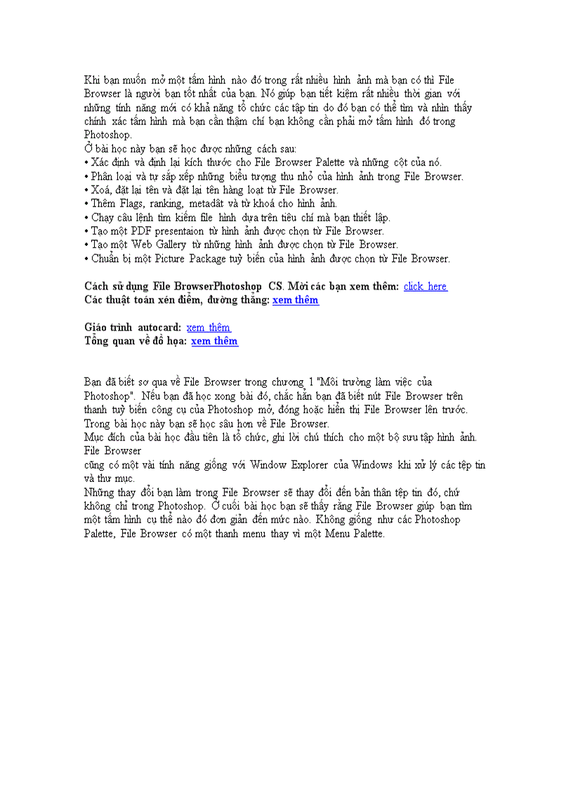 Cách sử dụng File BrowserPhotoshop CS