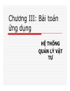 Bài toán ứng dụng Hệ THống Quản Lí Vật Tư