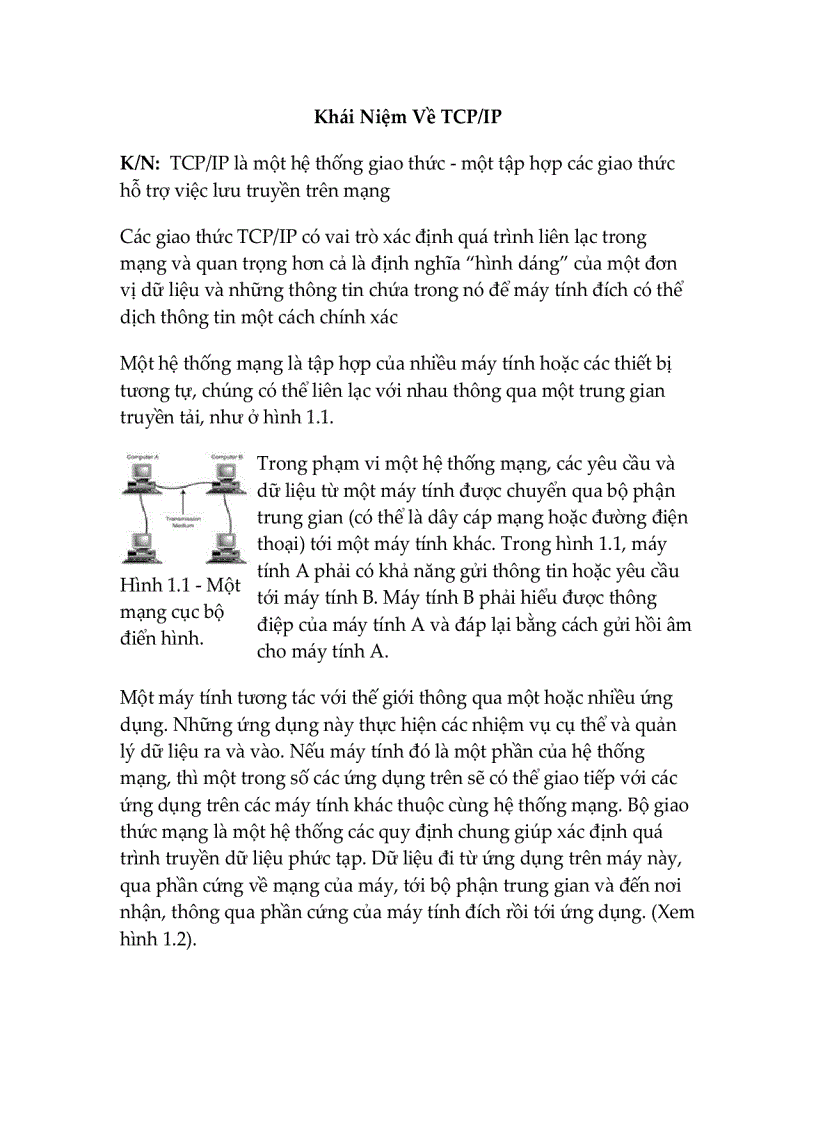 Khái Niệm Về TCP IP