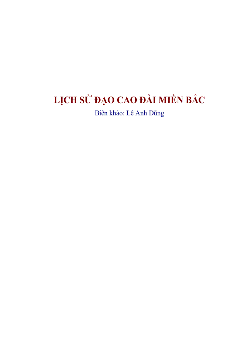 Lịch sử đạo cao đài miền bắc