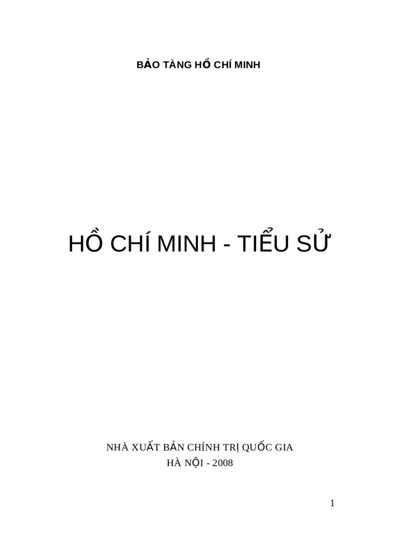 Tiểu sử và con người hồ chí minh