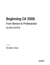 Beginning C 2008 From Novice to Professional