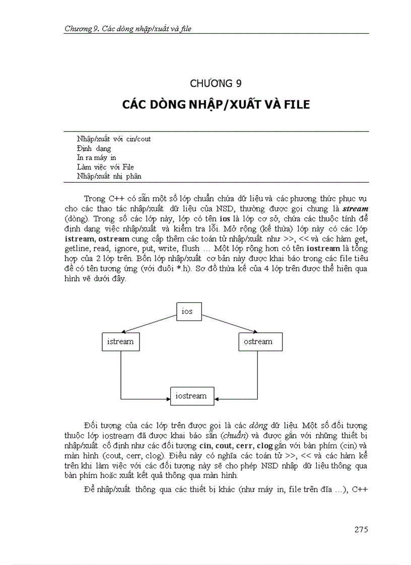 Các dòng nhập xuất và file