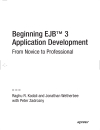 Beginning EJB 3 Application Development From Novice to Professional