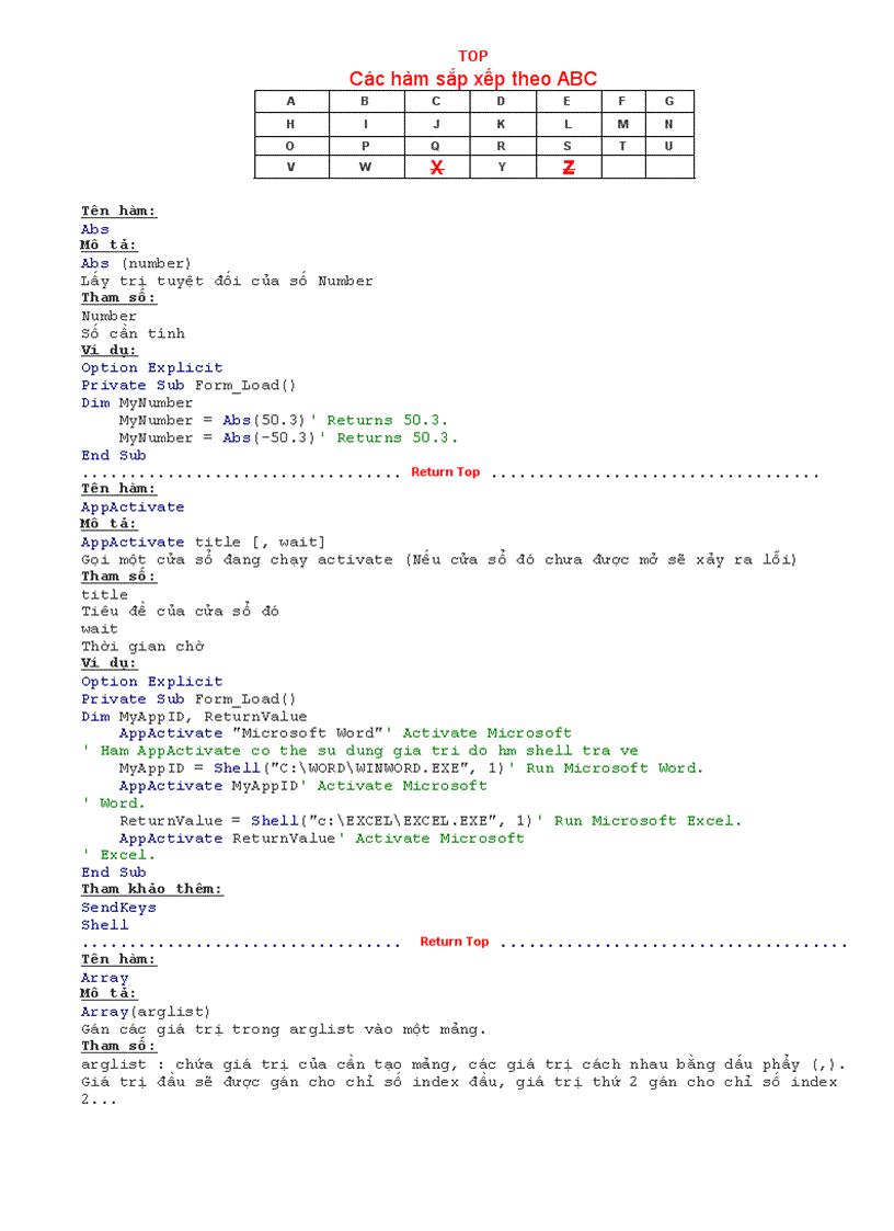 Tổng hợp hàm Visual Basic 6