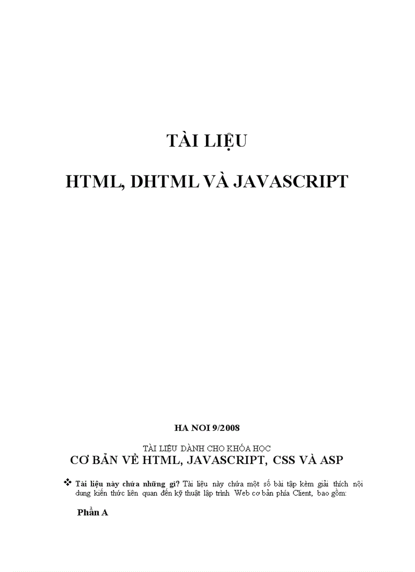 Tài liệu HTML DTML Javascrip