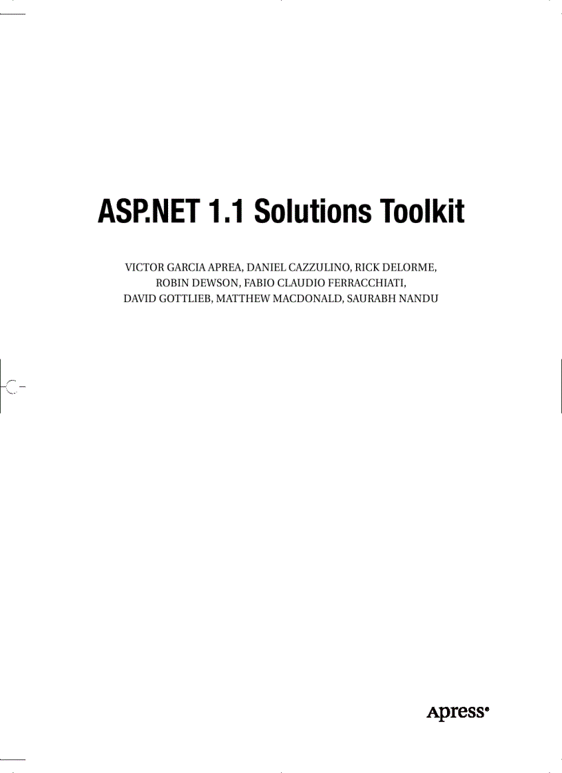 ASP NET 1 1 Solutions Toolkit