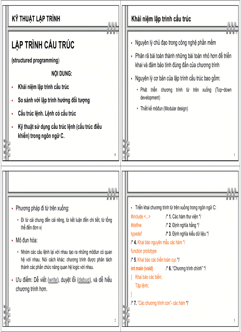 Kỹ thuật lập trình Lập trình cấu trúc