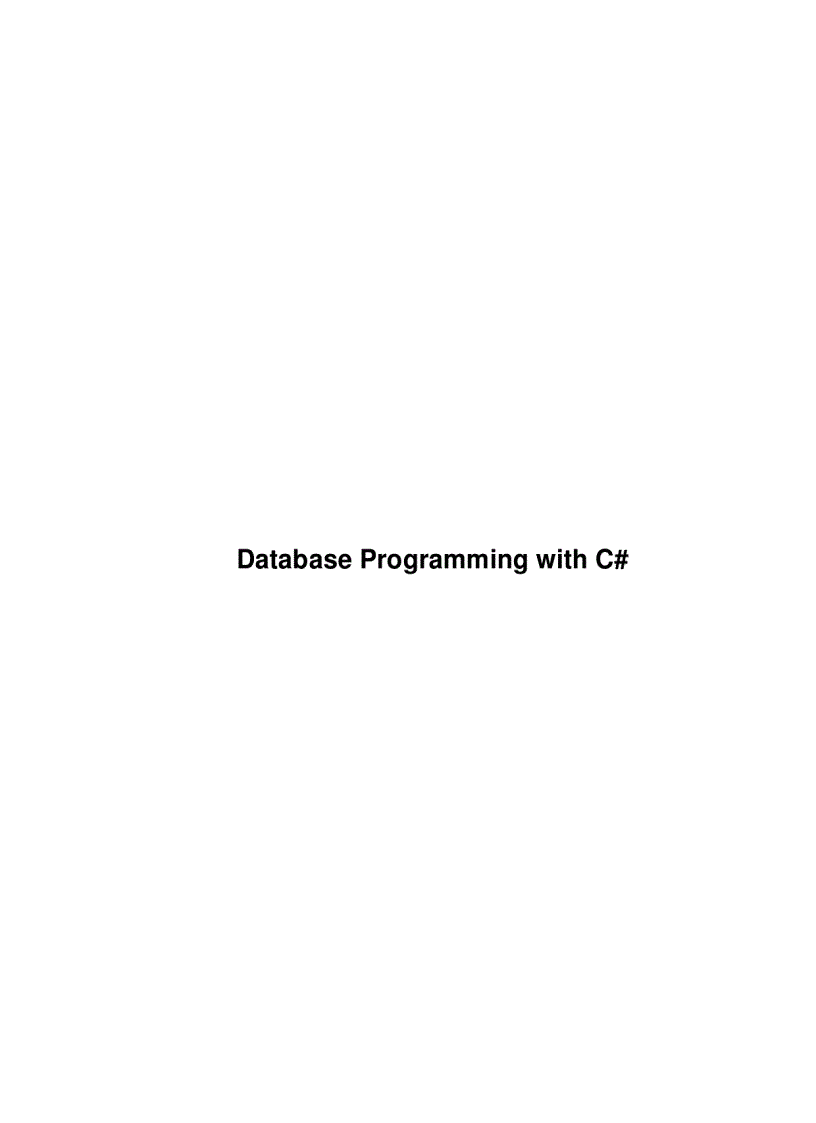 Database Programming with C