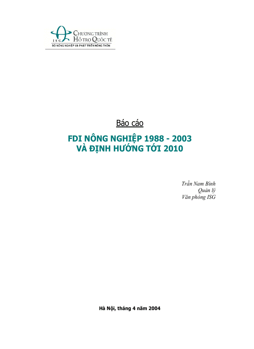 FDI trong nông nghiệp