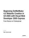 Beginning DotNetNuke 4 0 Website Creation in C 2005 with Visual Web Developer 2005 Express From Novice to Professional